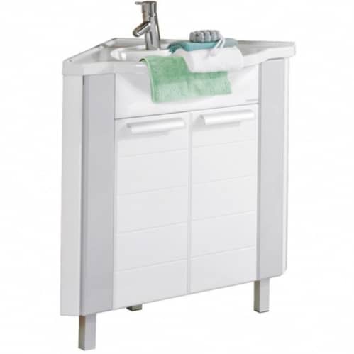 Купить Тумба Акватон Альтаир 62 под раковину 1A042601AR310 угловая бело-серая по низкой цене