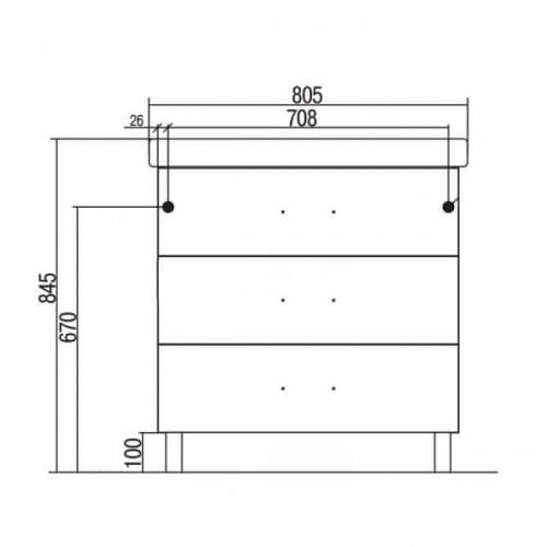 Купить Тумба Акватон Америна М 80 под раковину 1A169101AM950 черная по низкой цене