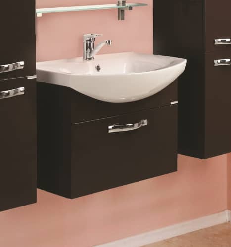 Купить Тумба Акватон Ария 80 под раковину 1A141701AA430 темно-коричневая по низкой цене