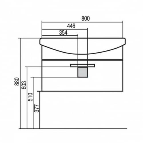 Купить Тумба Акватон Ария 80 под раковину 1A141701AA950 черный глянец по низкой цене