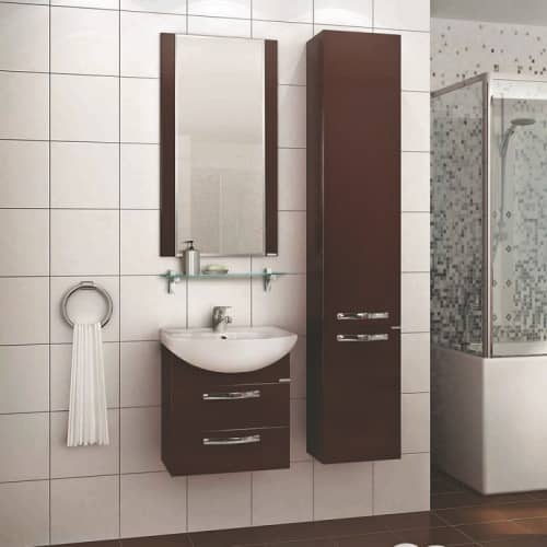 Купить Тумба Акватон Ария М 65 под раковину 1A123301AA430 темно-коричневая по низкой цене