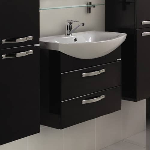 Купить Тумба Акватон Ария М 65 под раковину 1A123301AA950 черный глянец по низкой цене