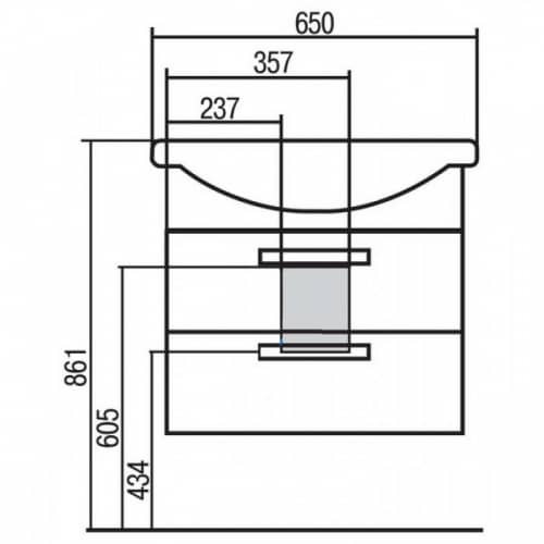 Купить Тумба Акватон Ария М 65 под раковину 1A123301AA950 черный глянец по низкой цене