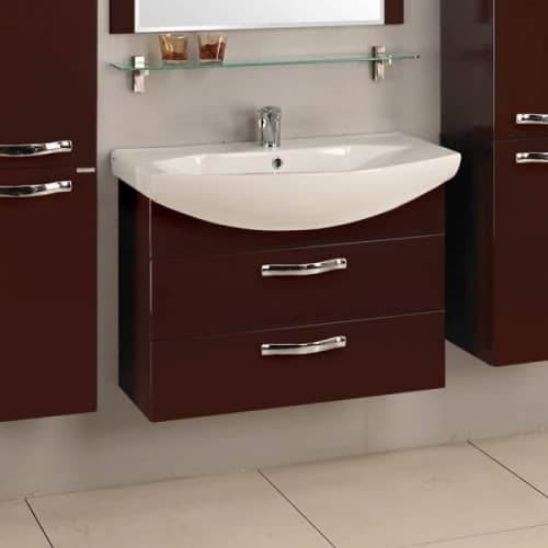 Купить Тумба Акватон Ария М 80 под раковину 1A140801AA430 темно-коричневая по низкой цене