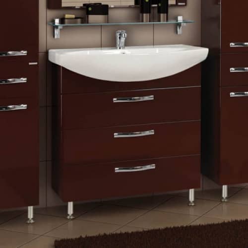 Купить Тумба Акватон Ария Н 80 под раковину 1A141301AA430 темно-коричневая по низкой цене