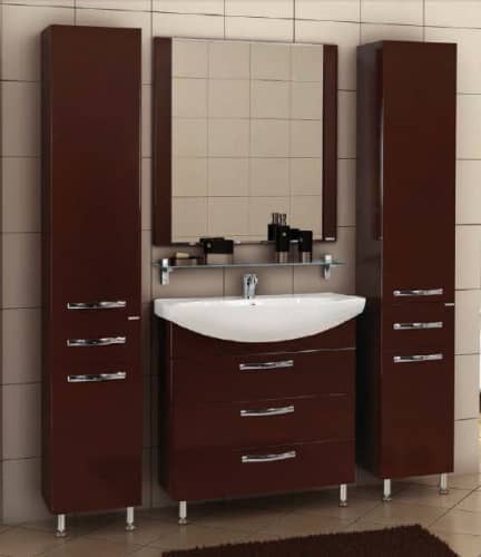 Купить Тумба Акватон Ария Н 80 под раковину 1A141301AA430 темно-коричневая по низкой цене