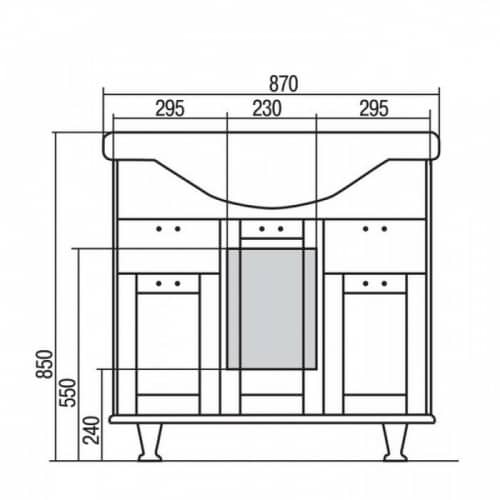 Купить Тумба Акватон Жерона 85 под раковину 1A158501GEM40 белое золото по низкой цене