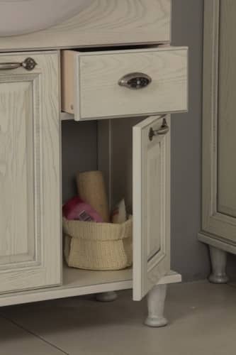 Купить Тумба Акватон Жерона 85 под раковину 1A158501GEM20 белое серебро по низкой цене