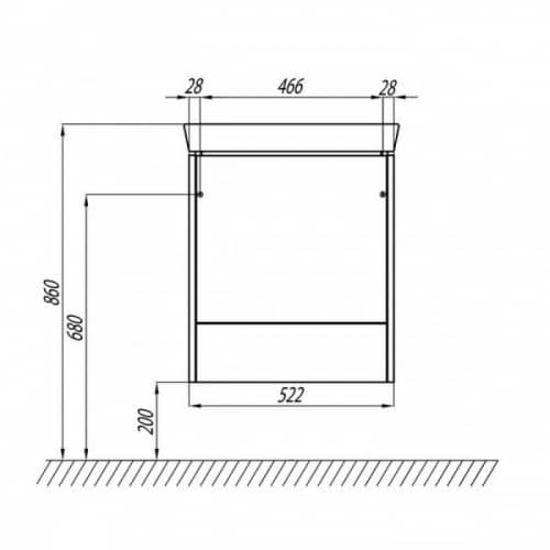 Купить Тумба Акватон Йорк 55 М под раковину 1A170801YOAV0 белый и Ясень фабрик по низкой цене