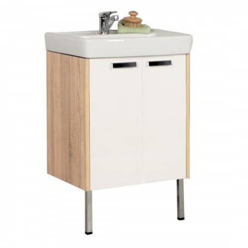 Купить Тумба Акватон Йорк 60 под раковину 1A170801YOAV0 белый и Ясень фабрик по низкой цене