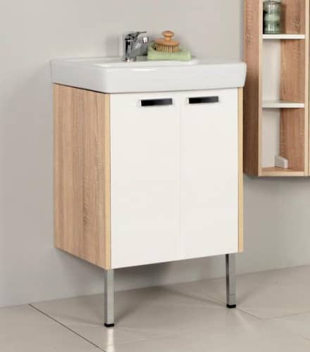 Купить Тумба Акватон Йорк 60 под раковину 1A170801YOAV0 белый и Ясень фабрик по низкой цене