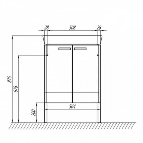 Купить Тумба Акватон Йорк 60 под раковину 1A170201YOAJ0 салатовый и Дуб Санома по низкой цене