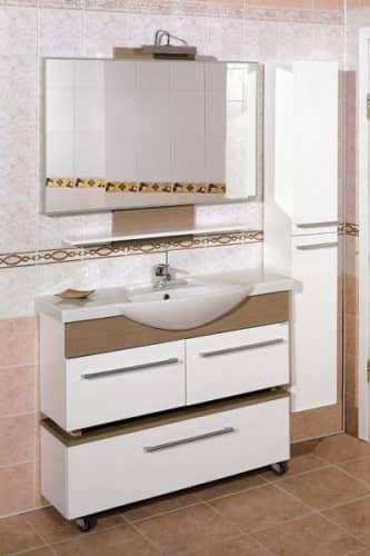 Купить Тумба Акватон Логика 95 под раковину 1A108101LOD60 лен по низкой цене