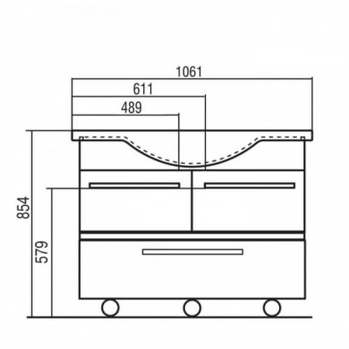 Купить Тумба Акватон Логика 95 под раковину 1A108101LOD60 лен по низкой цене
