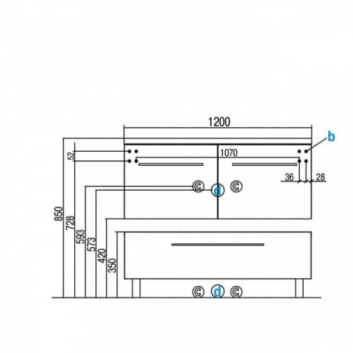 Купить Тумба Акватон Мадрид 120 М под раковину 1A170301MA010 белая с 2 ящиками по низкой цене