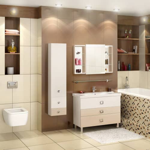 Купить Тумба Акватон Стамбул 105 под раковину 1A127301ST590 сосна ларедо по низкой цене