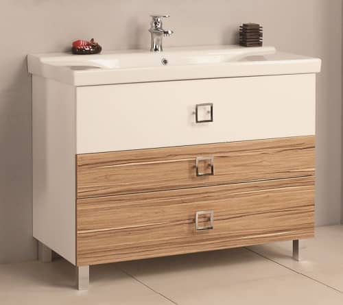 Купить Тумба Акватон Стамбул 105 под раковину 1A127301ST490 эбони светлый по низкой цене