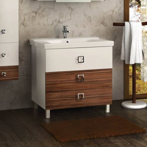 Купить Тумба Акватон Стамбул 85 М под раковину 1A145901ST560 эбони темный по низкой цене