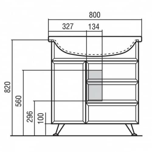 Купить Тумба Акватон Эмили М 80 под раковину 1A056401EM010 по низкой цене