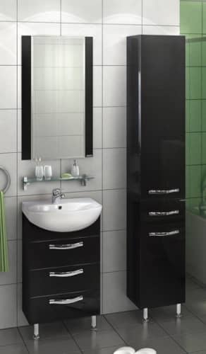 Купить Шкаф-пенал Акватон Ария Н 1A124303AA950 Черный Глянец по низкой цене
