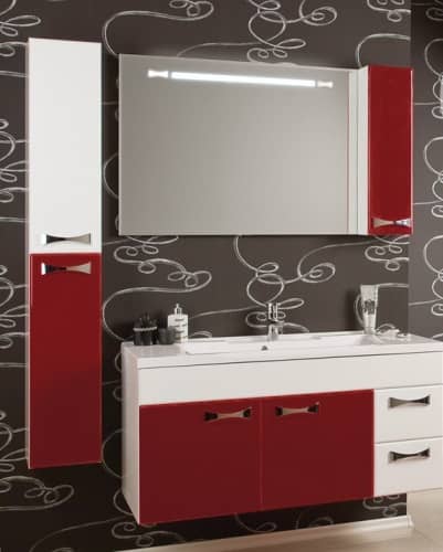 Купить Шкаф-пенал Акватон Диор 1A110803DR940 бело-бордовый по низкой цене