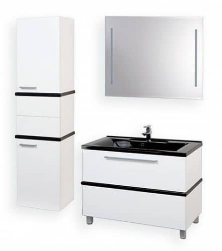 Купить Шкаф-пенал Акватон Турин 1A118003TUJ10 с черной панелью по низкой цене