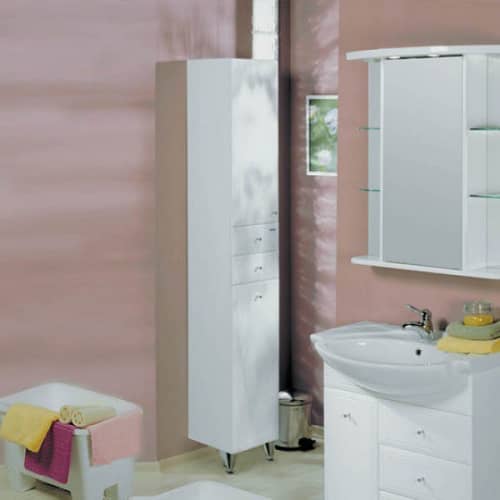 Купить Шкаф-пенал Акватон Эмили М 1A137203EM010 с бельевой корзиной по низкой цене