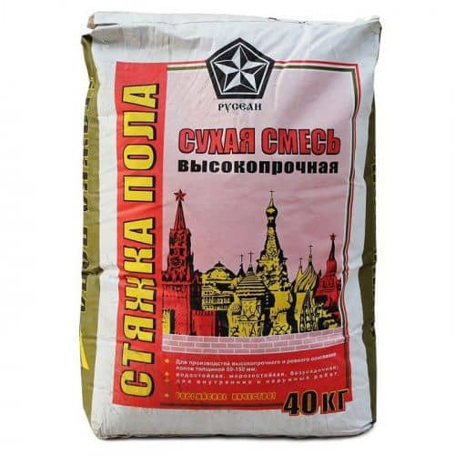 Купить Стяжка Русеан пола высокопрочная 40 кг по низкой цене