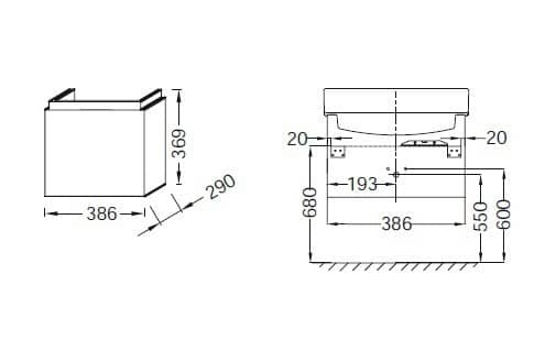 Купить Тумба Jacob Delafon Rythmik EB1036-G80 под раковину светло-коричневый лак 386х290х369 мм по низкой цене