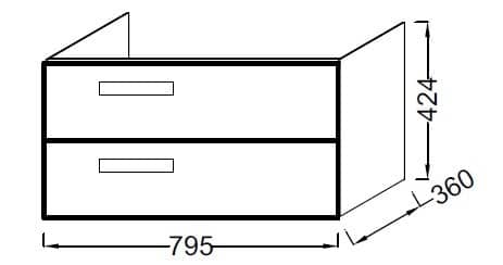 Купить Тумба Jacob Delafon Rythmik EB1302-N18 под раковину белая блестящая 795х360х424 мм по низкой цене