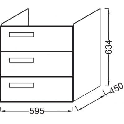 Купить Тумба Jacob Delafon Rythmik EB1307-G1C под раковину белый блестящий лак 595х450х634 мм по низкой цене