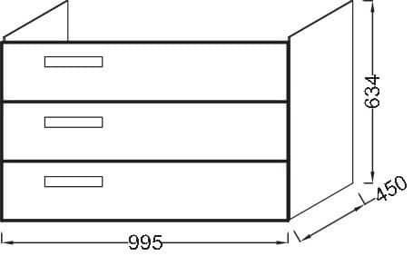 Купить Тумба Jacob Delafon Rythmik EB1310-E10 под раковину квебекский дуб 995х450х634 мм по низкой цене