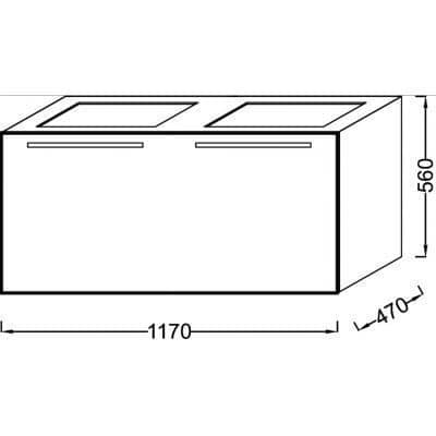Купить Тумба Jacob Delafon Struktura EB1287-N18 под раковину белая блестящая 1170х470х560 мм по низкой цене