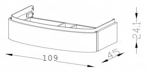 Купить Тумба Jacob Delafon Presqu'ile EB1101-V13 под раковину палисандр шпон 1090х450х240 мм по низкой цене