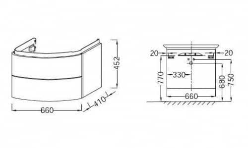 Купить Тумба Jacob Delafon Presqu'ile EB1103-V13 под раковину палисандр шпон 660х410х450 мм по низкой цене