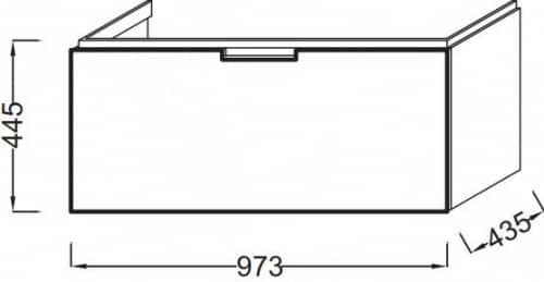 Купить Тумба Jacob Delafon Reve EB1132-R-274 под раковину черный лак 973х445х435 мм по низкой цене