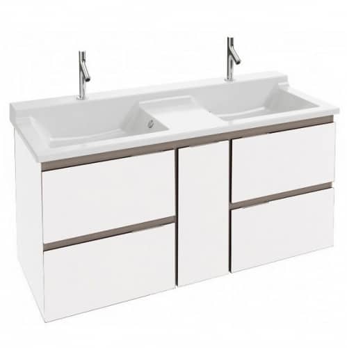 Купить Тумба Jacob Delafon Soprano EB1332-N18 под раковину белая блестящая 1360х535х634 мм по низкой цене