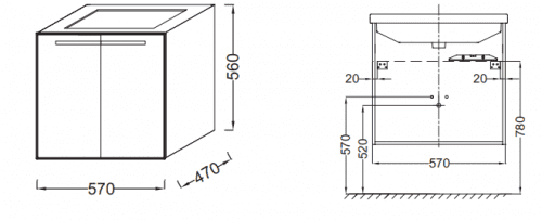 Купить Тумба Jacob Delafon Struktura EB1280-E13 под раковину розовое дерево 570х470х560 мм по низкой цене