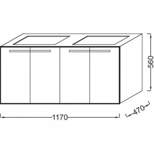 Купить Тумба Jacob Delafon Struktura EB1283-E13 под раковину розовое дерево 1170х470х560 мм по низкой цене