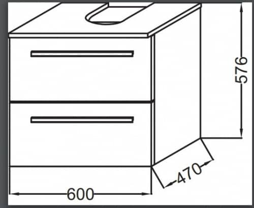Купить Тумба Jacob Delafon Struktura EB1385-N18 под раковину белая блестящая 600х470х576 мм по низкой цене