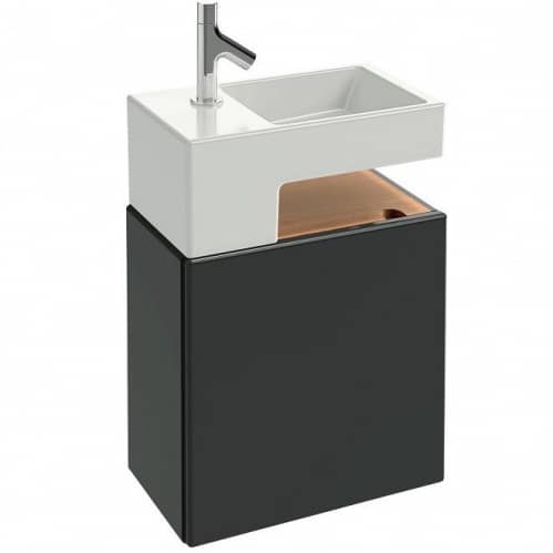 Купить Тумба Jacob Delafon Terrace EB1178-T-M53 под раковину серый антрацит лак 495х280х495 мм по низкой цене