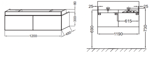 Купить Тумба Jacob Delafon Terrace EB1188-N23 под раковину ледяной коричневый лак 1200х480х380 мм по низкой цене