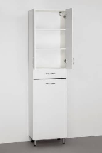 Купить Шкаф-пенал Style Line Эко Стандарт 480 с бельевой корзиной белый по низкой цене