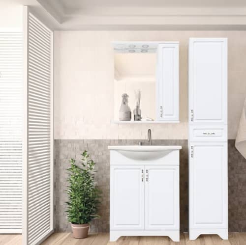 Купить Зеркало-шкаф Style Line Олеандр-2 65/С Люкс белый по низкой цене