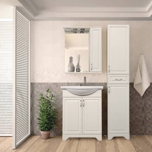 Купить Зеркало-шкаф Style Line Олеандр-2 65/С Люкс рельеф пастель по низкой цене