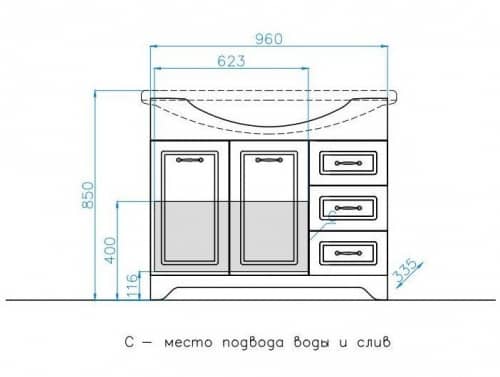 Купить Тумба Style Line Олеандр-2 100 Люкс напольная с раковиной белая по низкой цене