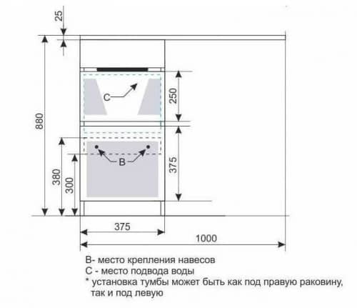 Купить Тумба Style Line Даллас 100 L Люкс Plus напольная с раковиной белая по низкой цене