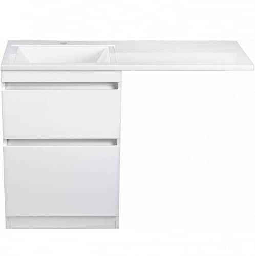 Купить Тумба Style Line Даллас 110 L Люкс Plus с раковиной белая по низкой цене