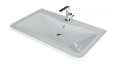 Купить Тумба Style Line Атлантика 100 Люкс Plus с раковиной белая антискрейч по низкой цене