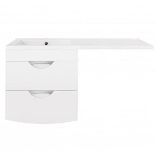 Купить Тумба Style Line Жасмин-2 120 L Люкс Plus подвесная с раковиной белая по низкой цене
